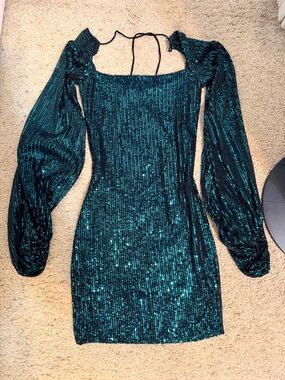 Lucy in The Sky Emerald Green Sequin Dress Size XS